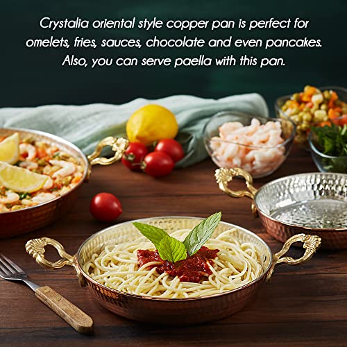 Crystalia Authentic Hammered Copper Pan and Cookware, Traditional Handmade Copper Skillets for Cooking, Egg Fry Omelet Pan with Ergonomic Metallic Handles (7 Inches) - Image 3