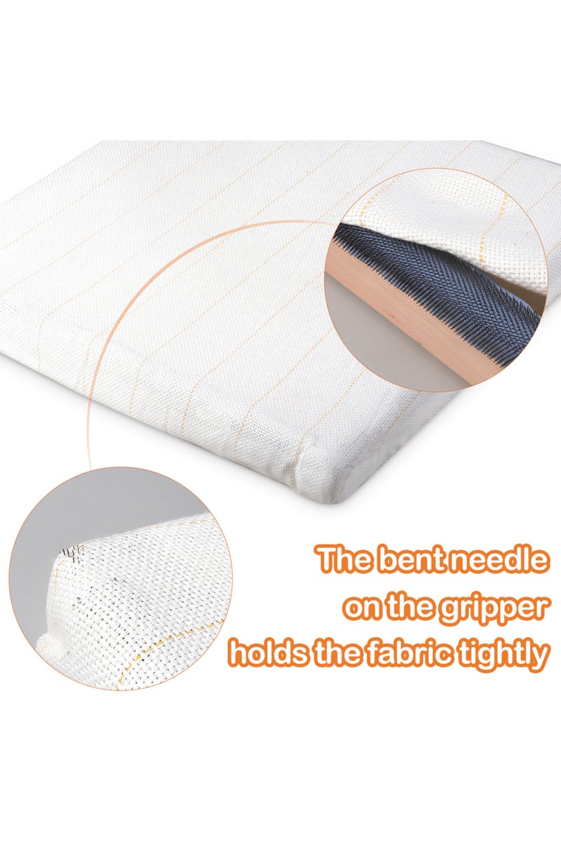 erorex 50x50cm Light Grey Square Embroidery Hoop Wooden Gripper Strips For Punch Needle Frame With Needle D - Image 3