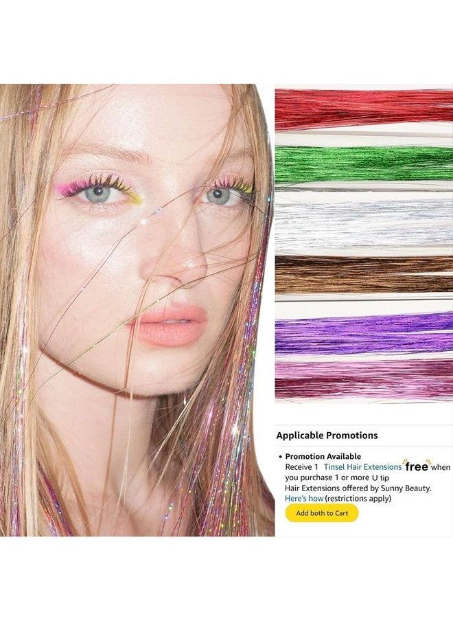 Sunny Hair - Sunny U Tip Hair Extensions Human Hair Highlight U Tip Keratin Hair Extensions Dark Brown Highlight Caramel Blonde Utip Real Hair Extensions Brown Highlight Tips Fusion Hair Extensions Long 50g 24in - Image 1