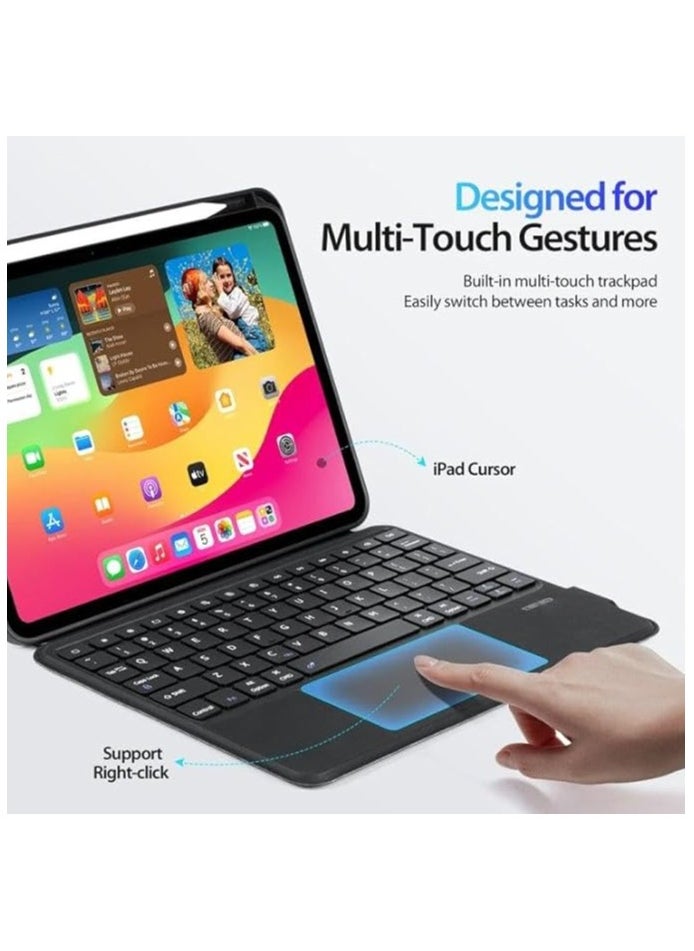 Magic Keyboard Case Touch for IPad Air 11 2024 (M2) (A2899,A2900,A2902) Bluetooth Rechargeable Keyboard with Foldable Case & Trackpad & Pencil Slot & Adjustable Kickstand for iPad Air 11 Black