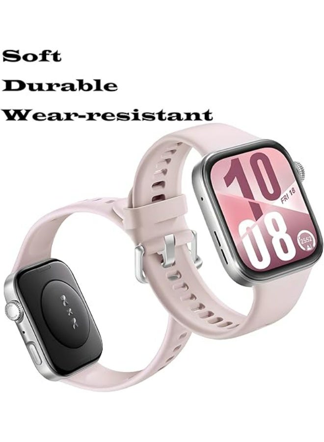 أوليسون 3 حزمة الفرقات لشركة هواوي ساعة تناسب 5/Fit5 Pro/Fit 4/Fit4 Pro/Fit 3, حزام استبدال متعددة الألوان ناعمة السيليكون ساعة الفرقات, الكمال معصم دائم, ضوء القمر الأبيض, سديم الوردي, الحقل الأخضر - Image 3