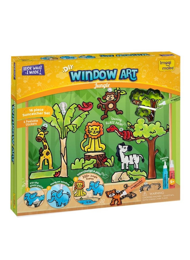 Imagimake Window Art Jungle Suncatcher Kit | Kids Crafts Supplies | Girls Toys Age 6-8 | Arts and Crafts for Kids Ages 8-12 | Creative Fun Craft Kit | Gifts for 5 Year Old Boys & Girls - Image 1