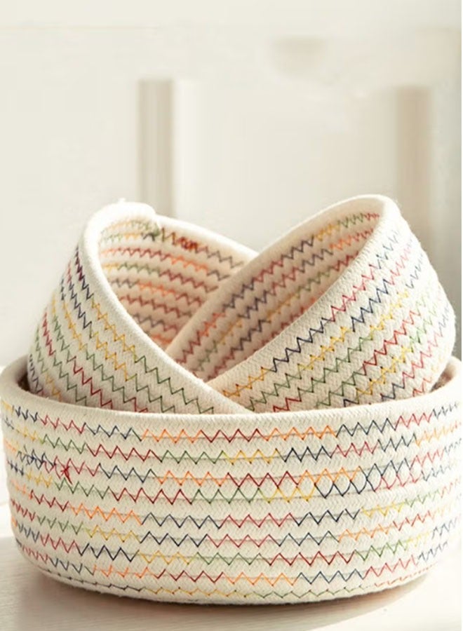 Cotton Rope Foldable Storage Basket, Lightweight & Durable & Multi-Functional, 2-in-1 for Home Decoration & Storage, Suitable for Nursery/Living Room/Bathroom (Top Choice for Middle East Family Storage) - Image 1