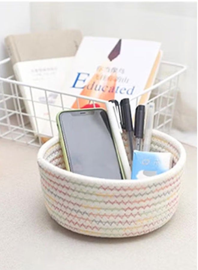 Cotton Rope Foldable Storage Basket, Lightweight & Durable & Multi-Functional, 2-in-1 for Home Decoration & Storage, Suitable for Nursery/Living Room/Bathroom (Top Choice for Middle East Family Storage) - Image 2