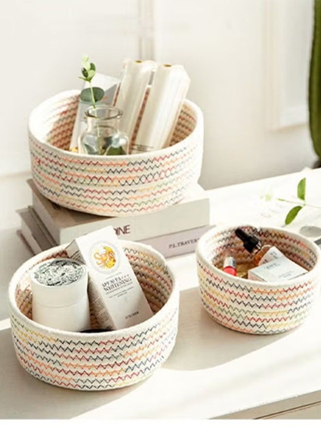 Cotton Rope Foldable Storage Basket, Lightweight & Durable & Multi-Functional, 2-in-1 for Home Decoration & Storage, Suitable for Nursery/Living Room/Bathroom (Top Choice for Middle East Family Storage) - Image 4