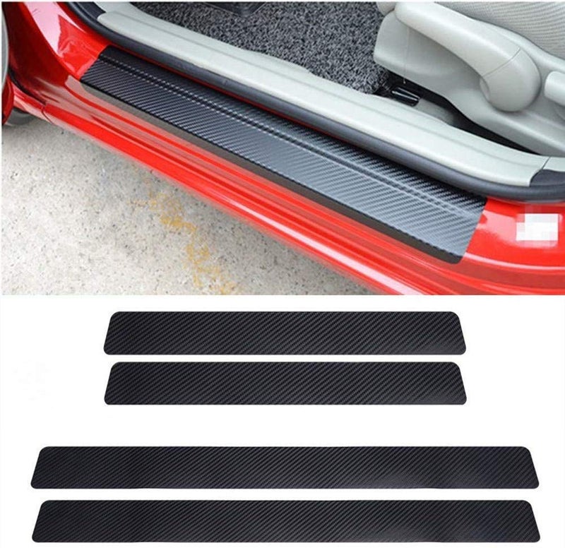QUADA Car Door Sill Protector Universal 3D Carbon Fiber Scuff Protective Door Sill Cover Panel Sticker 4PCS 3D Carbon Strip 15.7x2.6 (2 PCS) & 23.6 X 2.6 Inch (2 pcs) - Image 3
