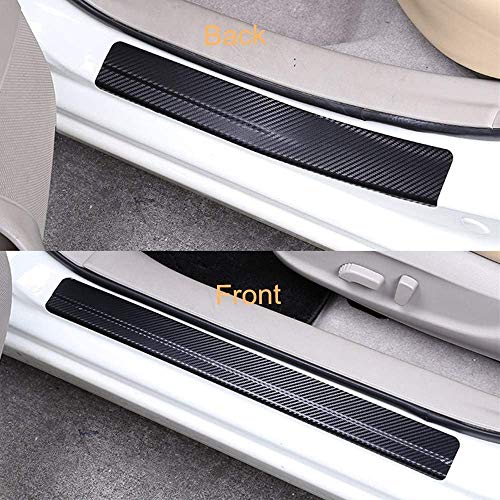 QUADA Car Door Sill Protector Universal 3D Carbon Fiber Scuff Protective Door Sill Cover Panel Sticker 4PCS 3D Carbon Strip 15.7x2.6 (2 PCS) & 23.6 X 2.6 Inch (2 pcs) - Image 5