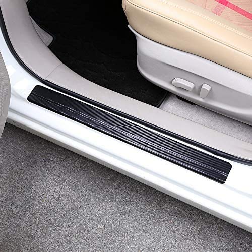 QUADA Car Door Sill Protector Universal 3D Carbon Fiber Scuff Protective Door Sill Cover Panel Sticker 4PCS 3D Carbon Strip 15.7x2.6 (2 PCS) & 23.6 X 2.6 Inch (2 pcs) - Image 4