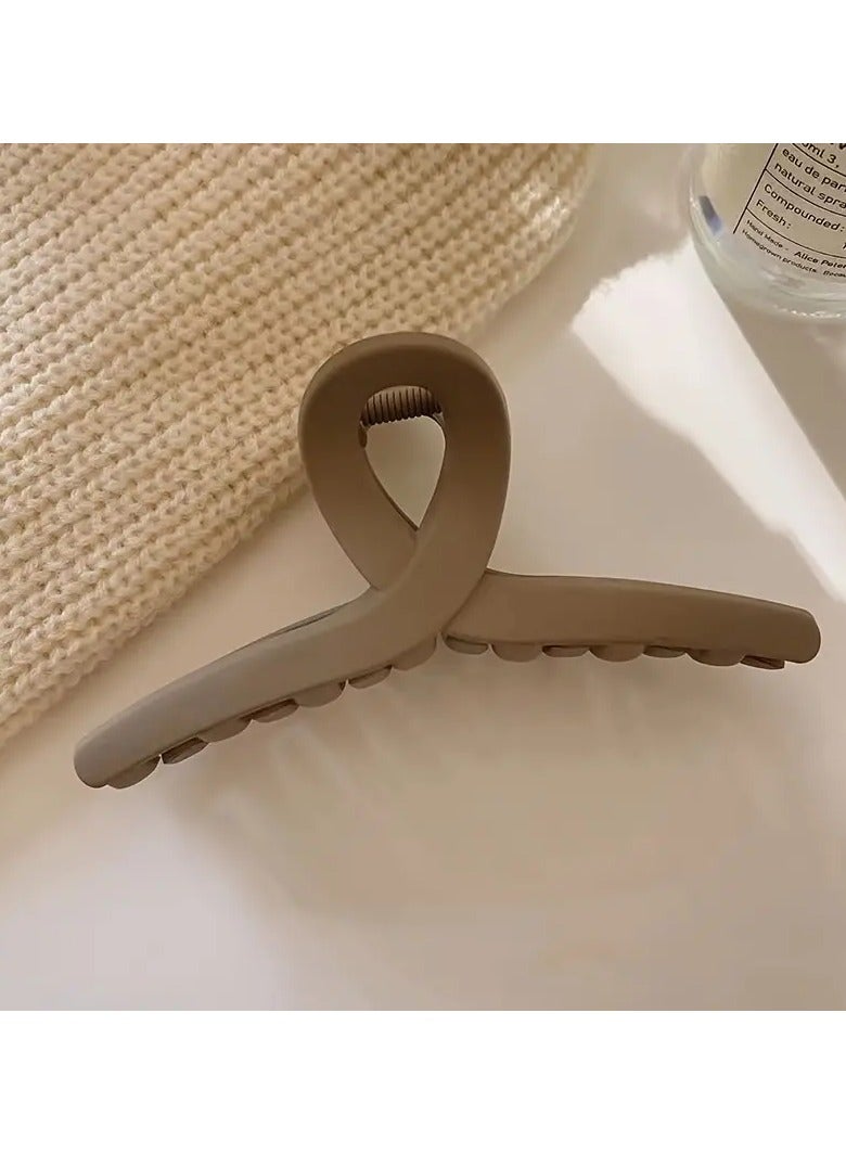 Goolsky Large Matte Shark Hair Claw Clip - Vintage & Simple Style, Solid Color, Resin Material For Thick Hair - Perfect For Women's Autumn/Winter Hairstyles - Image 1