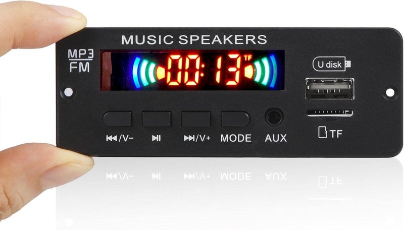 كلاراكو لوحة فك تشفير مشغل MP3 مع جهاز تحكم عن بعد، راديو FM، منفذ TF، منفذ USB، منفذ AUX، 6-12 فولت - Image 4