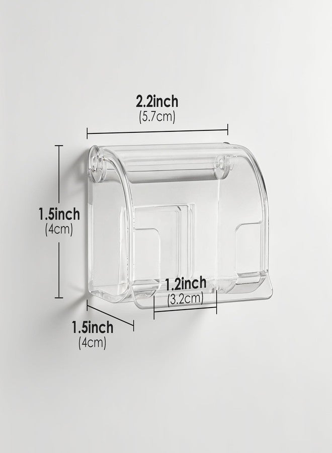 LUEXBOX 2 Pack Razor Holder with Cover for Shower Wall, Self Adhesive Razor Stand Shaver Organizer, Plastic Razor Hanger Hooks Compatible with Fusion 5 Proglide, Mach 3 Classic (Clear) - Image 2