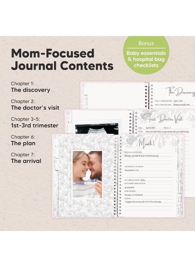 KeaBabies Pregnancy Journal, Pregnancy Announcements - 80 Pages Hard Cover Pregnancy Book For Mom To Be Gift - Pregnancy Gifts For New Moms - First Time Expecting Mom Gift - Baby Album And Memory Book (Blush)  - Image 3