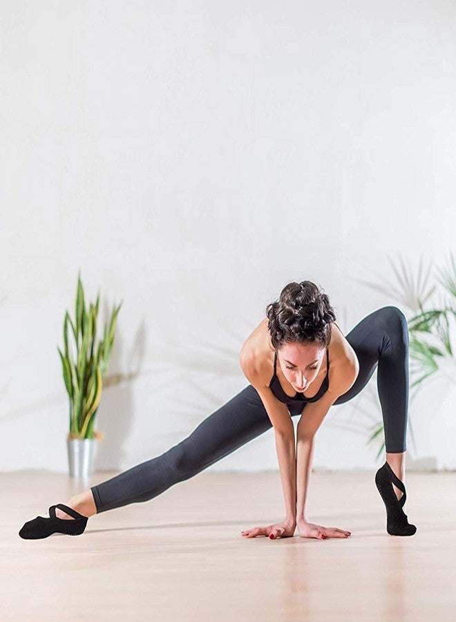 SWAMINE Yoga Socks & Colorful Yoga Socks for Women Non-Slip Grips & Straps, Ideal for Pilates, Pure Barre, Ballet, Dance, Barefoot Workout 1 pair(only) - Image 5