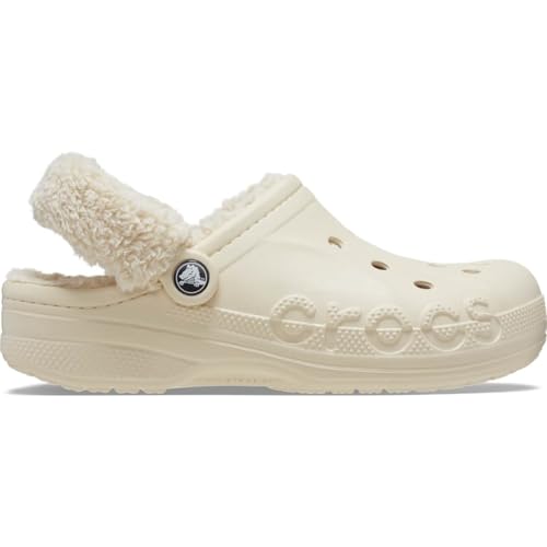 Crocs Unisex-Adult Baya Lined Fuzz Strap Clogs, Winter White, 7 US Men - Image 2