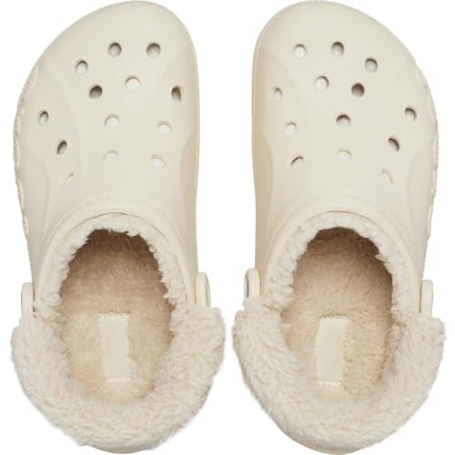 Crocs Unisex-Adult Baya Lined Fuzz Strap Clogs, Winter White, 7 US Men - Image 4