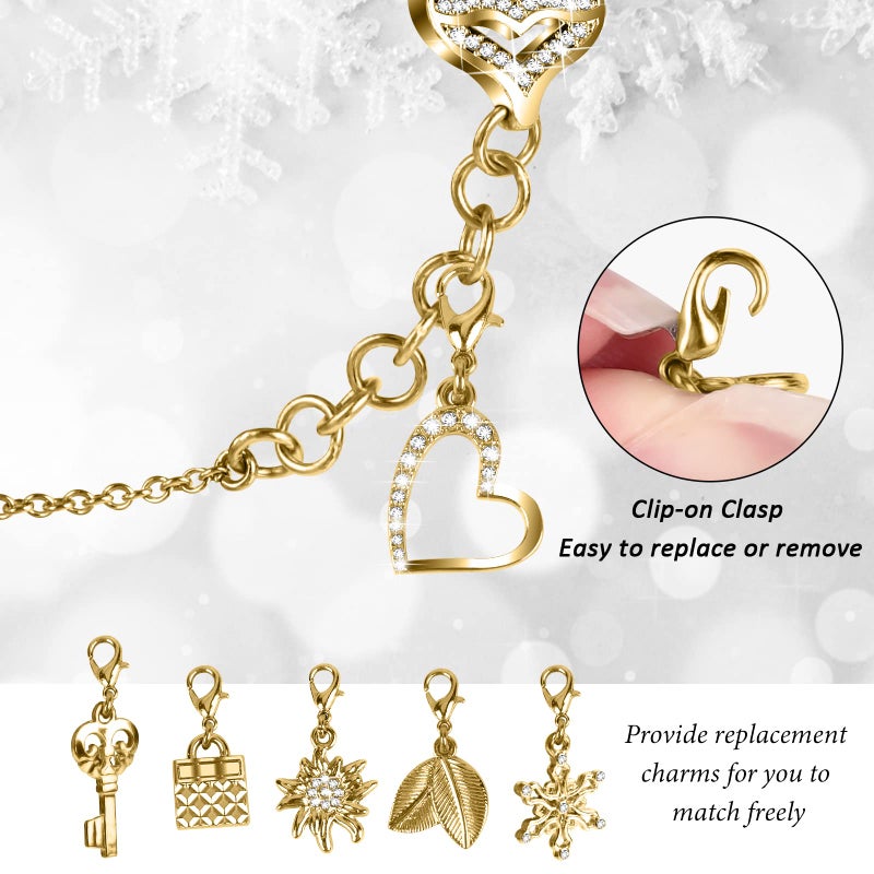 JOYOZY Band Compatible with Apple Watch 38mm 40mm 41mm 42mm 44mm 45mm 46mm, Bling Strap with Glitter Case Built-in Screen Protector, Interchangeable Charms Dressy Bracelet for Women (Gold 40mm) - Image 2