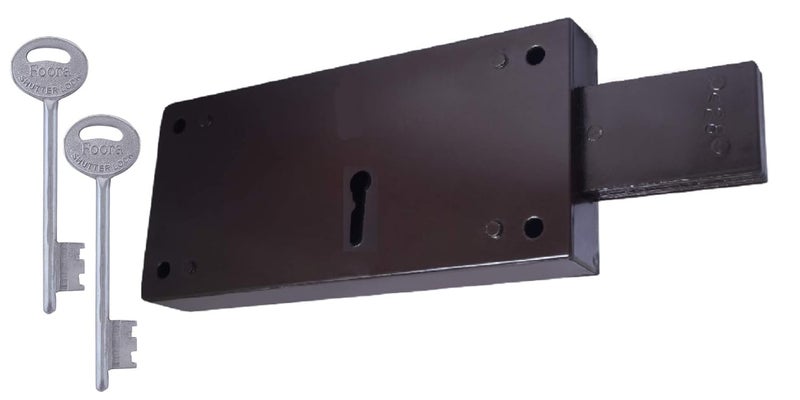 Foora Foora Side Shutter Lock with 2 Long Keys 3 Turn Throw Steel 5 Pieces Laminated Latch Both Side Operated Dark Brown 72 inch Left  - Image 2