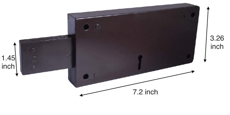Foora Foora Side Shutter Lock with 2 Long Keys 3 Turn Throw Steel 5 Pieces Laminated Latch Both Side Operated Dark Brown 72 inch Left  - Image 5