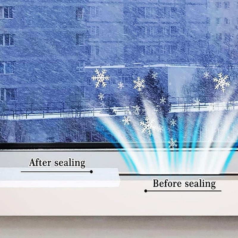 Amuer Window Waterproof Weather Sealing Tape, Self Adhesive Draft Stopper - White - Image 4