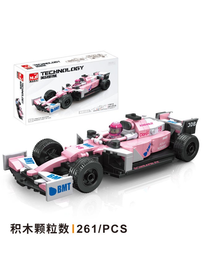 U.s. And Formula Building Blocks Racing F1 Assembled Sports Car Model Toy Gift Children's Small Particles Can Slide - Image 1