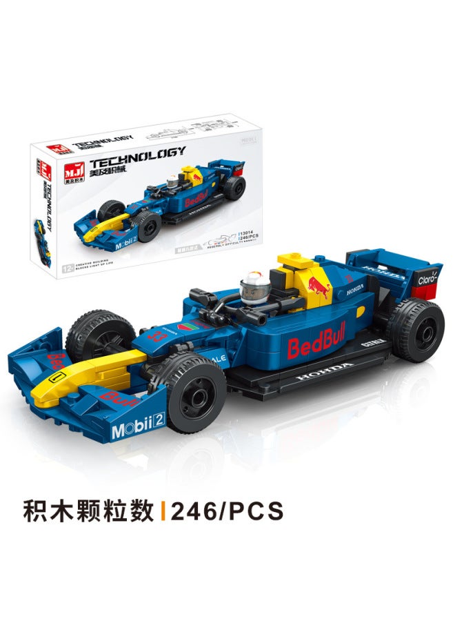 U.s. And Formula Building Blocks Racing F1 Assembled Sports Car Model Toy Gift Children's Small Particles Can Slide - Image 3