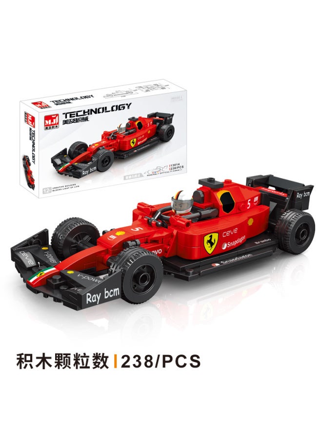 U.s. And Formula Building Blocks Racing F1 Assembled Sports Car Model Toy Gift Children's Small Particles Can Slide - Image 5