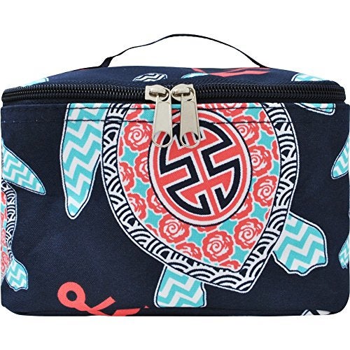 NGIL Travel Cosmetic Bag Makeup Bag Organizer for Women and Girls (Turtle-Navy) - Image 1