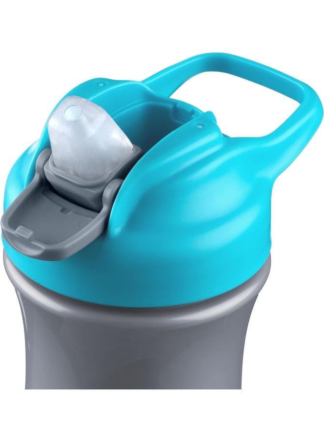 Chicco كوب شيكو ذو فوهة ناعمة خالي من الانسكاب 12 أونصة أزرق/فضي 18 شهرًا وما فوق (1 عبوة) - Image 3