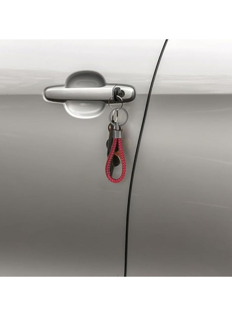 CMGTYYD. 2 قطعة سلسلة مفاتيح جلدية مضفرة من الجلد، أحزمة مفاتيح منسوجة يدويًا للرجال والنساء مع سلسلة مفاتيح معدنية وحلقة مفاتيح لمكتب المنزل مفاتيح السيارة حقائب ومحافظ حقائب - Image 4