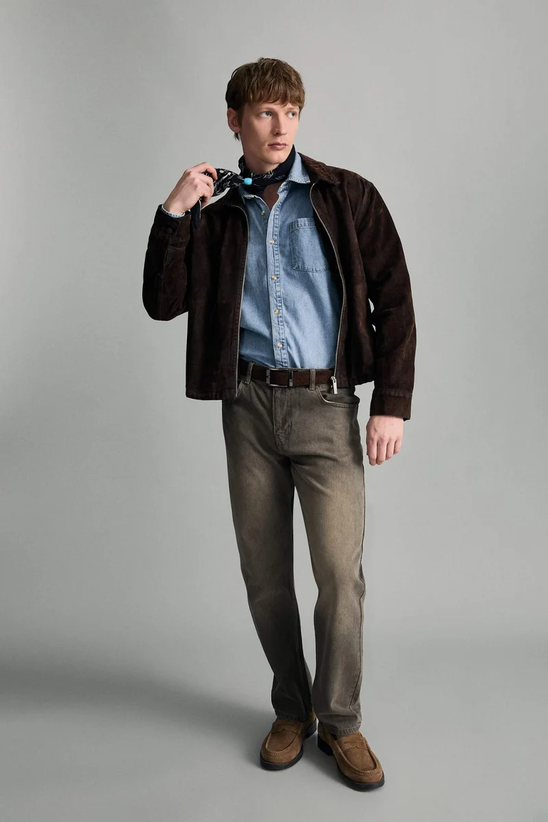 ديفاكتو Straight Fit Soft Texture Trousers