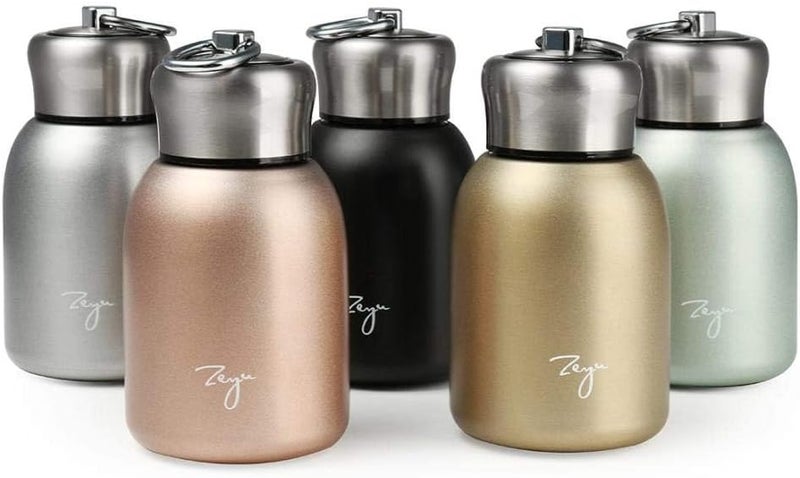 Small Vacuum Insulated Water Bottle Mini Thermal Water Bottle Leak-Proof Vacuum Drink Bottle for Home, Outdoors, Travel, Sports, 280ML (Silver) - Image 4