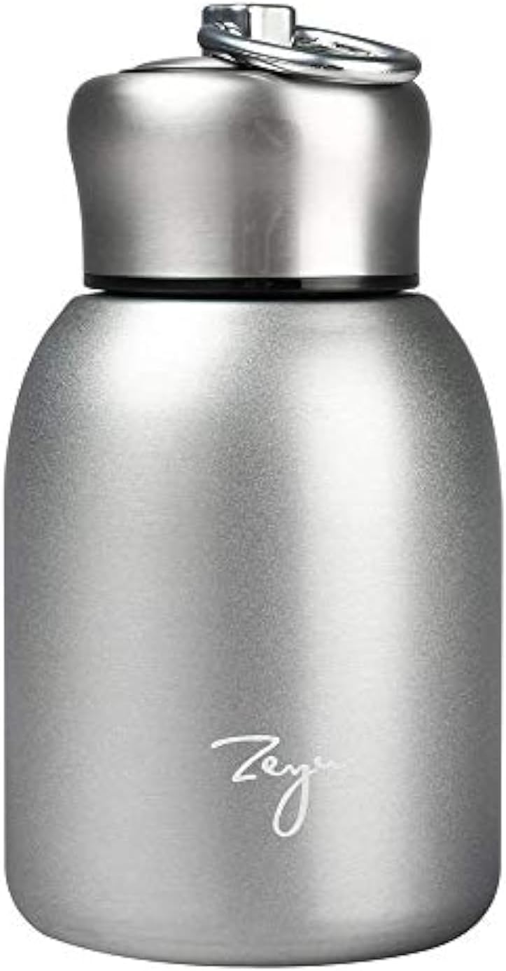 Small Vacuum Insulated Water Bottle Mini Thermal Water Bottle Leak-Proof Vacuum Drink Bottle for Home, Outdoors, Travel, Sports, 280ML (Silver) - Image 1
