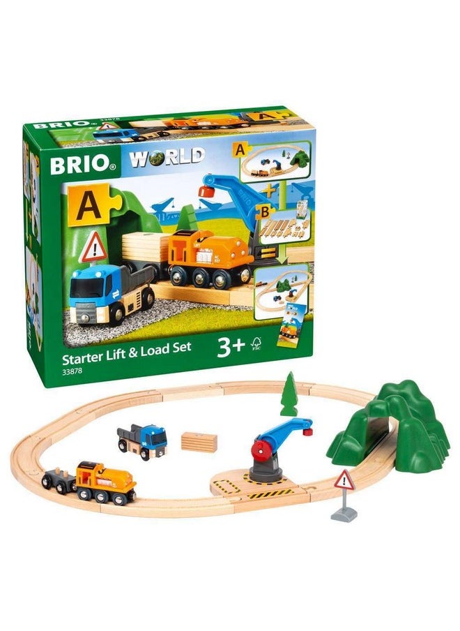 Brio Brio Starter Lift&Load Set Wooden Toy Train (19 Piece), Multi  - Image 4