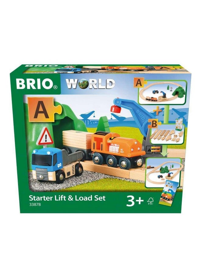 Brio Brio Starter Lift&Load Set Wooden Toy Train (19 Piece), Multi  - Image 1