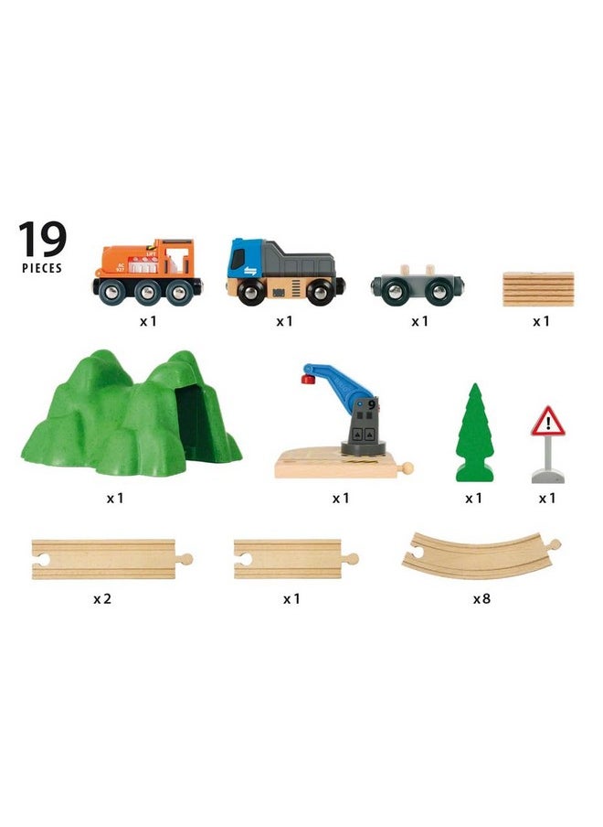 Brio Brio Starter Lift&Load Set Wooden Toy Train (19 Piece), Multi  - Image 3