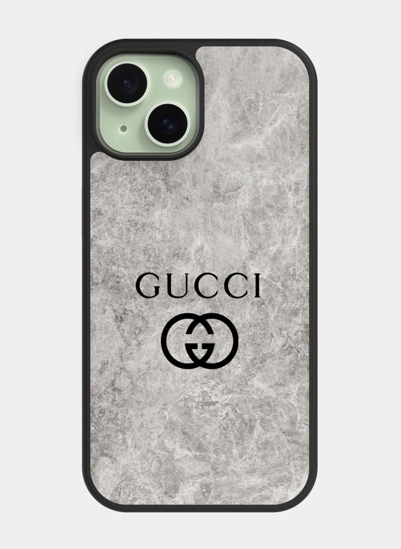 بكسلات كفر ايفون 15 غوتشي رمادي - Image 1