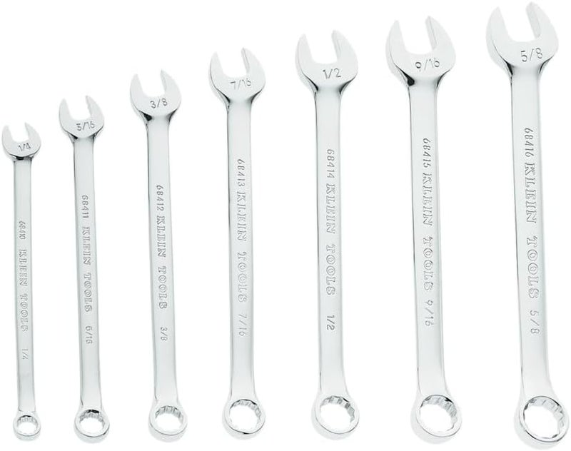 Klein Tools 68400 SAE 7-Piece Combination Wrench Set with Open End and Box End - Image 3