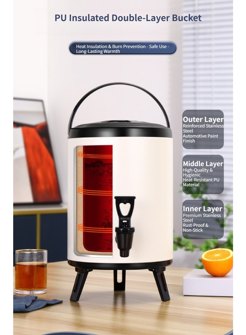 ✨ وعاء مشروبات عازل سعة ١٠ لتر بلون العاج الأنيق ✨ دلو مشروبات من الفولاذ المقاوم للصدأ للجمعات العائلية السعودية والاستخدام التجاري | يحافظ على درجة الحرارة ١٢ ساعة | صنبور مضاد للتسرب - Image 5