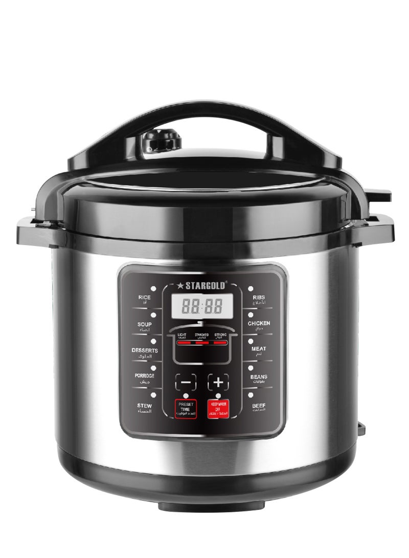 Stargold Digital Electric Pressure Cooker Stainless Steel Body Touch Programmable 8L Capacity 1300 Watts - Image 1