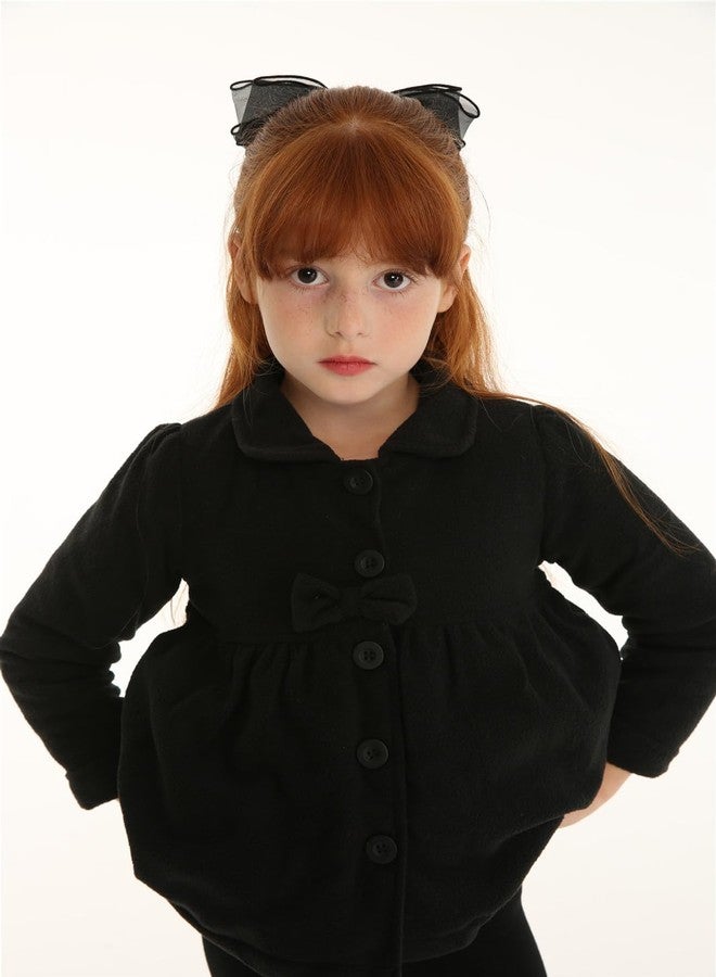 Mud Kingdom Baby Girls Jacket Fleece Turn-down Collar Button Up White 24 Months - Image 4