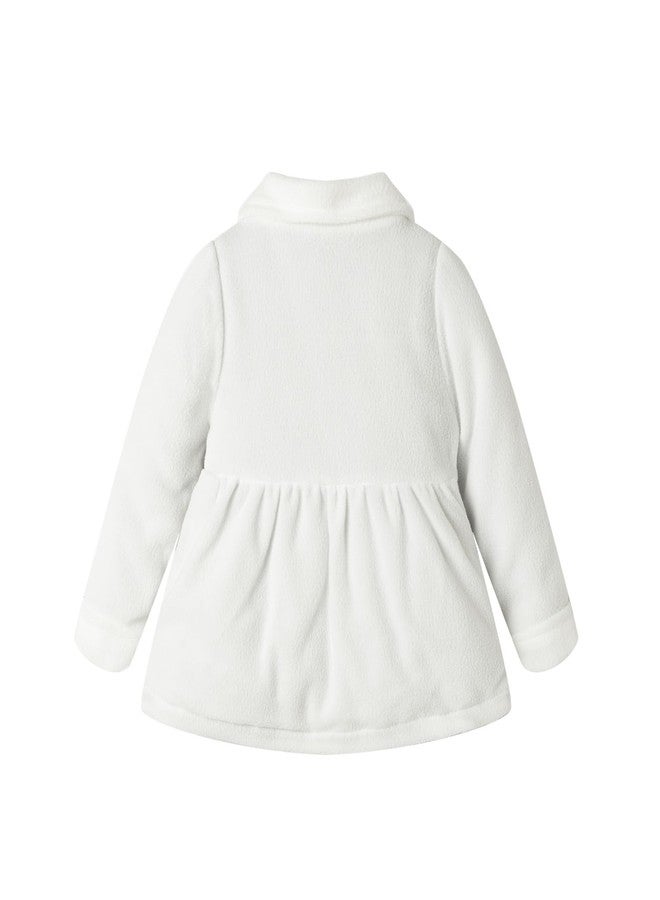 Mud Kingdom Baby Girls Jacket Fleece Turn-down Collar Button Up White 24 Months - Image 5