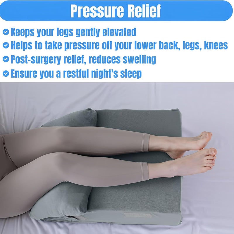 METRON Leg Elevation Pillow for Varicose Veins The Wedge Pillow for Leg Elevation Reduce Leg Back Pain Helps in Improve Blood Circulation with Extra Soft Pillow Colour Grey Pack of 1 - Image 3