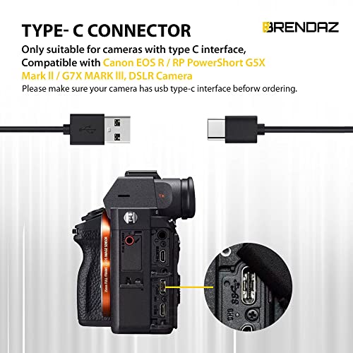 BRENDAZ USB C Cable 3.1 USB A to USB C Cable, Compatible with Canon EOS RP, EOS R, R5, R6, EOS R8 Mirrorless Digital Camera, Type C Cable Cord Supports Data Transfer 10Gbps - Image 4