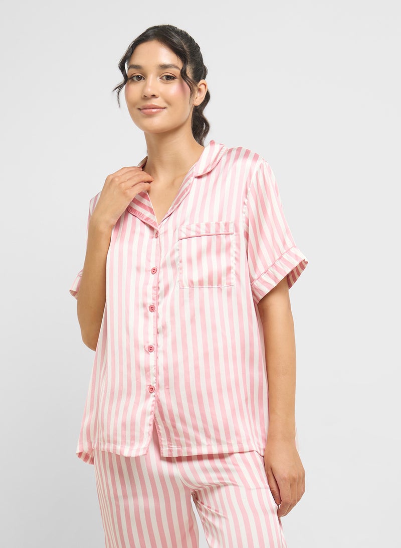 Ginger Stripe Shirt & Pyjama  Set  - Image 3