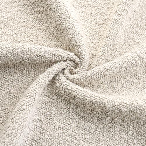 ROMANDECO Boucle Decorative Throw Pillow Covers for Couch Set of 2, 18x18 inches, Beige - Image 3