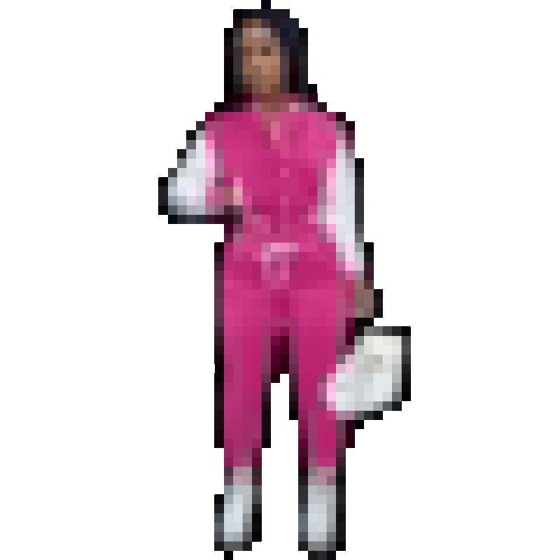 Baseball Jacket  Pants Set Womens Sports Suit rose red 
