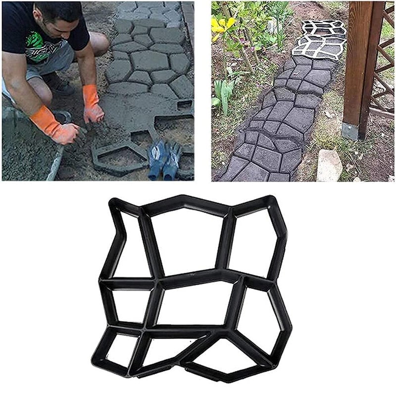 HIKI ZIKI Plastic Stone Mold, Vinus Pathmate Stone Mold Paving Pavement Concrete Mould Stepping Stone Paver Walk Way,Multicolor, 22.9 x 7.6 x 42.9 - Centimeters, - Image 5