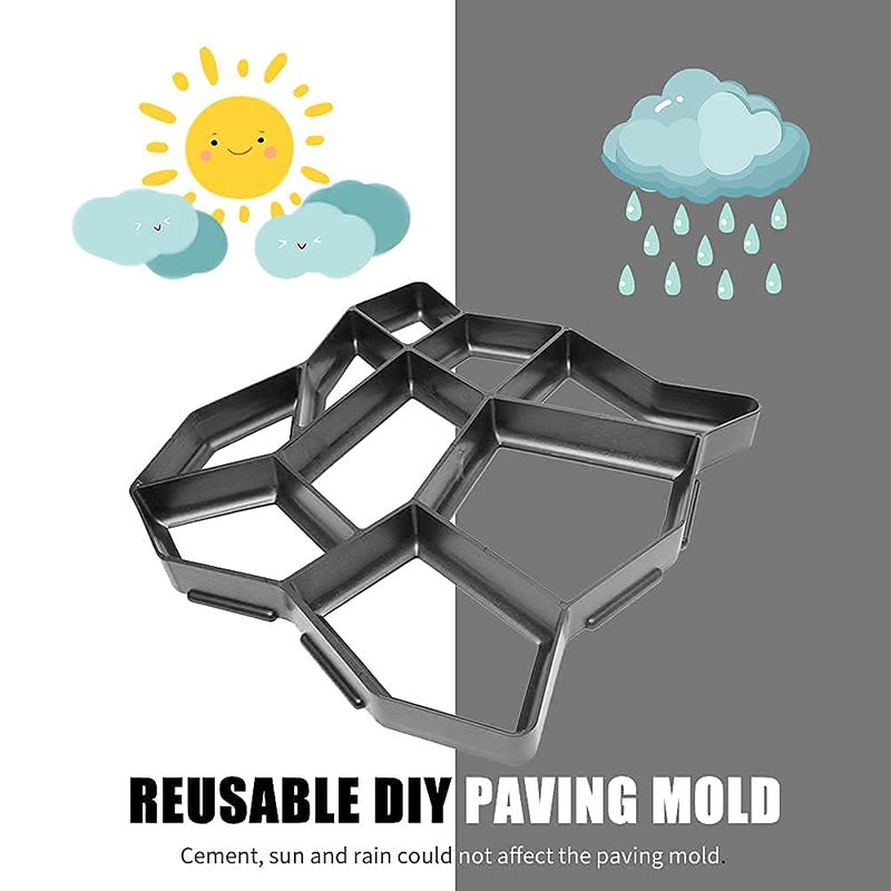 HIKI ZIKI Plastic Stone Mold, Vinus Pathmate Stone Mold Paving Pavement Concrete Mould Stepping Stone Paver Walk Way,Multicolor, 22.9 x 7.6 x 42.9 - Centimeters, - Image 2