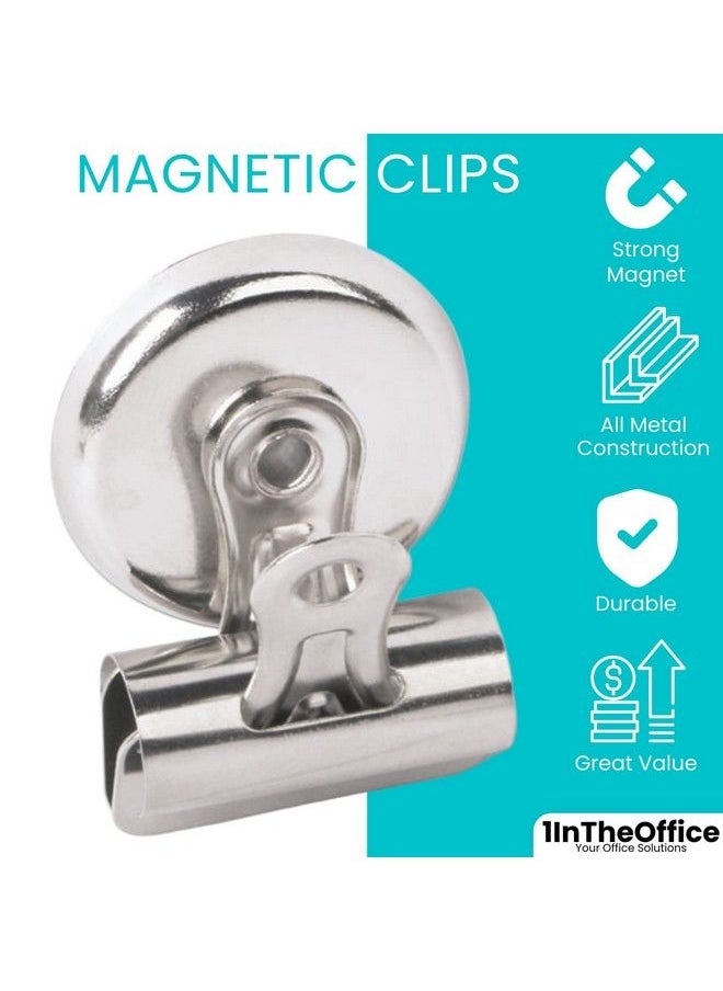 1InTheOffice Magnetic Clips 1.5 Inch Heavy Duty Refrigerator Magnetic Clips 1.3" (3) Clip Magnets  - Image 3