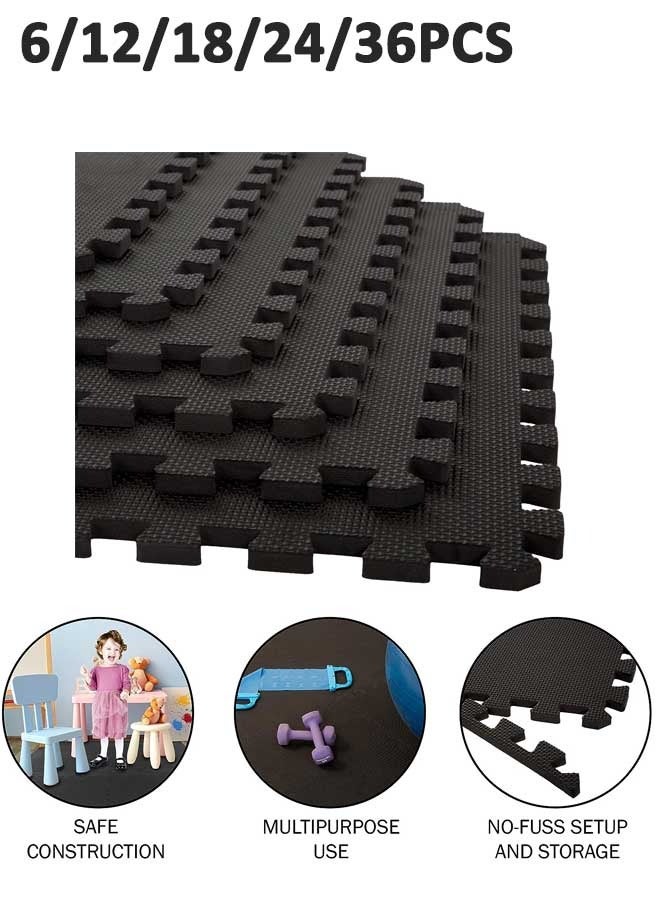 Generic 6 /12/18/24/36PCS Mat Block Interlocking Foam Tiles Puzzle Mats ...